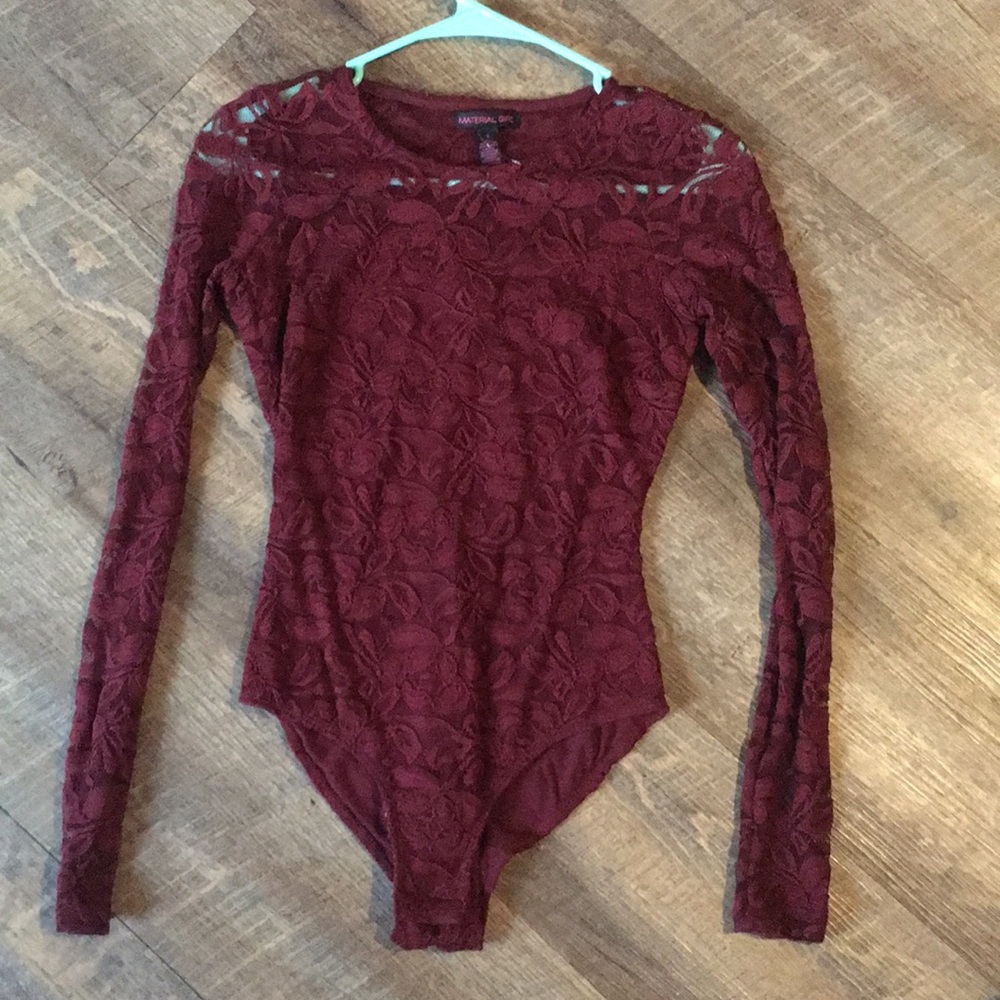 NWOT Lace Maroon bodysuit